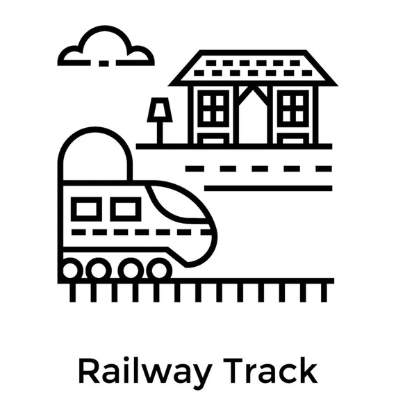 鉄道トラック ラインのアイコン ベクトル — ストックベクタ