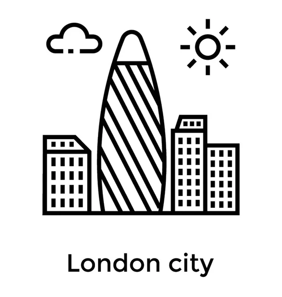 Design Ícone Linha Cidade Londres — Vetor de Stock