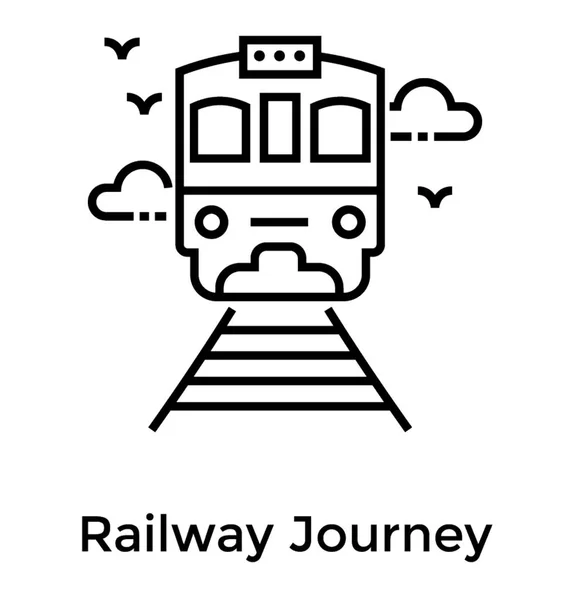 Línea Autobús Ferroviario Icono Diseño — Vector de stock