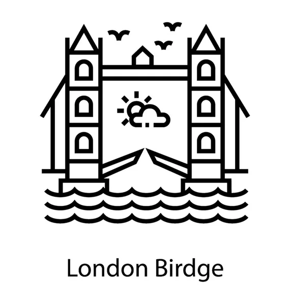 Projeto Vetor Linha Ponte Londres — Vetor de Stock