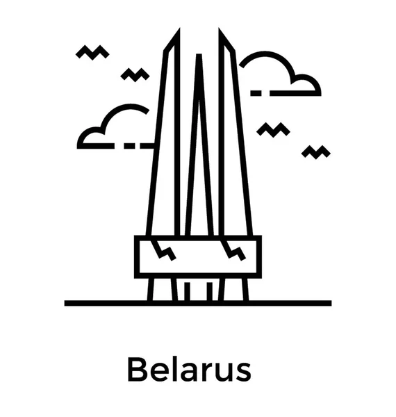 Bielorrusia Línea Icono Diseño — Vector de stock