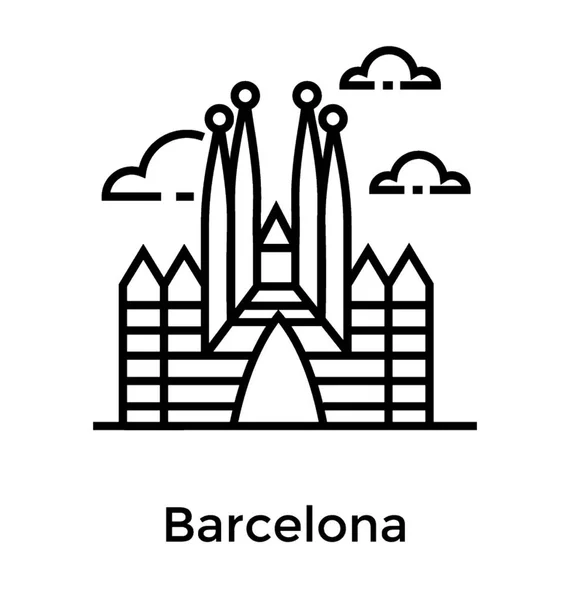 Barcellona Vetor Ícone Linha — Vetor de Stock