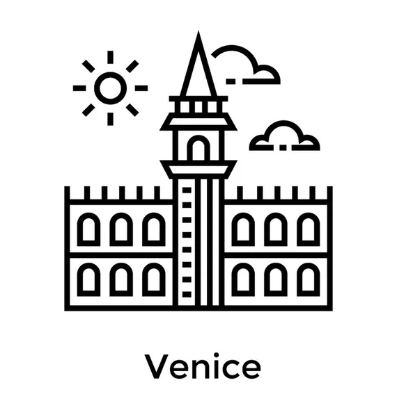 Icona Vettoriale Linea Venezia — Vettoriale Stock