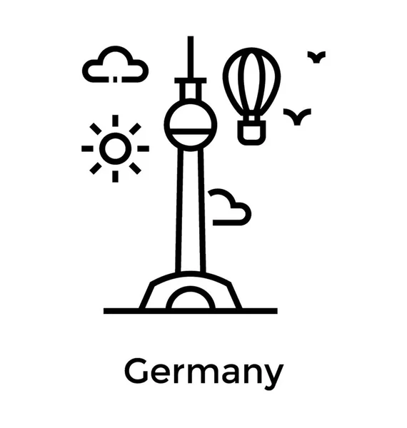 Tyskland Linje Ikon Design — Stock vektor
