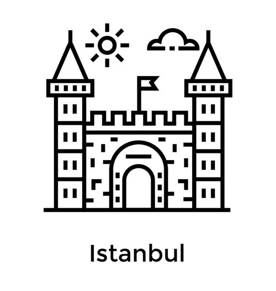 Design Ícone Linha Istambul — Vetor de Stock
