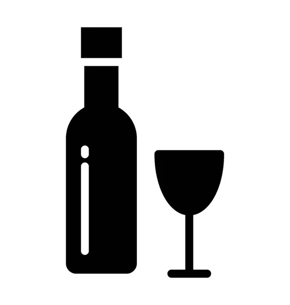 Ícone Glifo Bebida Vinho —  Vetores de Stock