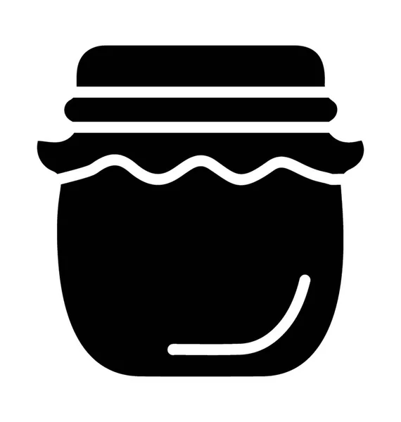 Jam Jar Icono Glifo — Vector de stock