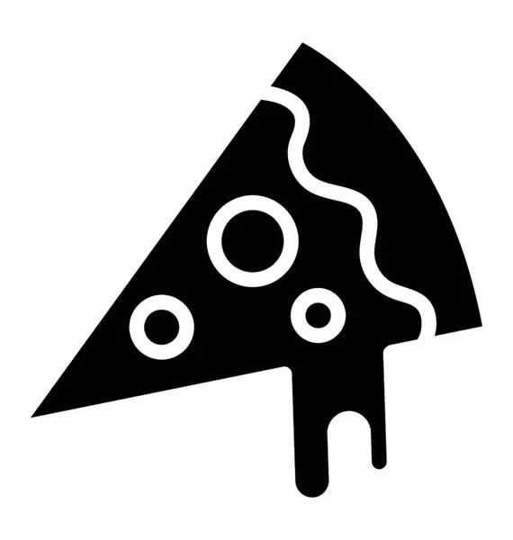 Solide Design Ikone Der Pizza Scheibe — Stockvektor
