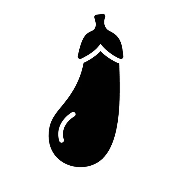 Auberginen Brinjal Solide Symbol — Stockvektor