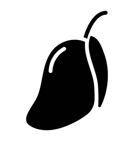 Köstliche Reife Mango Glyph Symbol — Stockvektor