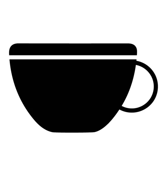 Utensilios Cocina Taza Icono Sólido — Vector de stock