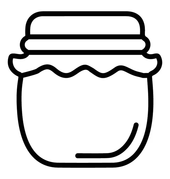 Jam Jarra Icono Línea — Vector de stock