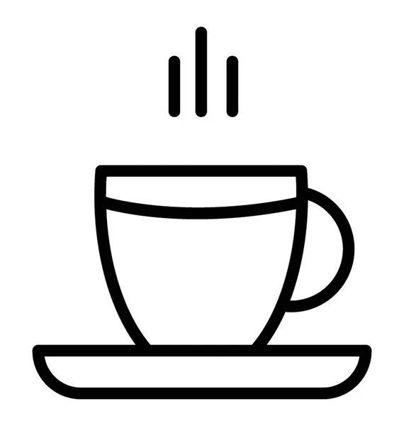 Teacup Line Vector Icon — Stock Vector