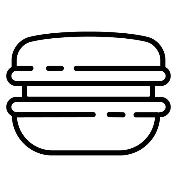 汉堡线图标 快餐概念 — 图库矢量图片