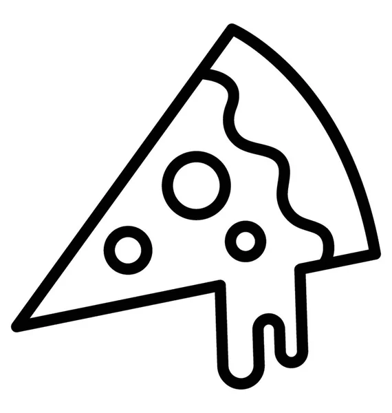 Linie Design Ikone Der Pizza Scheibe — Stockvektor