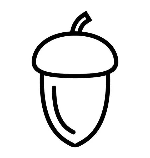 Acorn Lijn Vector Pictogram — Stockvector