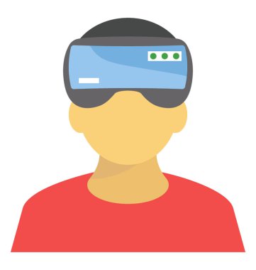 VR gözlük düz simgesi tasarım 