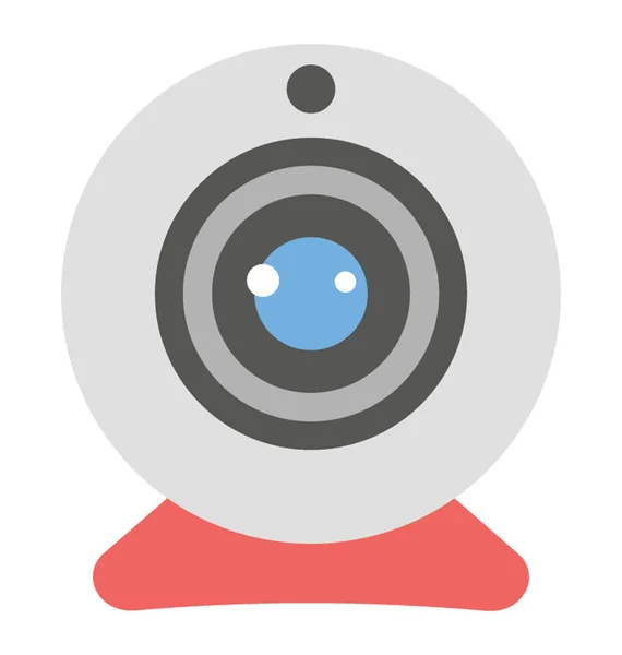 Webcam Plano Icono Diseño — Vector de stock