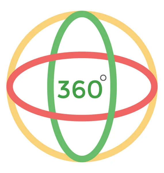 Design Icona Piatta 360 Angoli — Vettoriale Stock