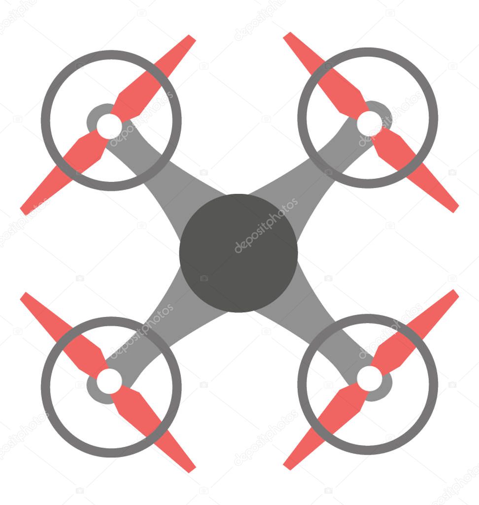 Flat icon design of quadcopter 