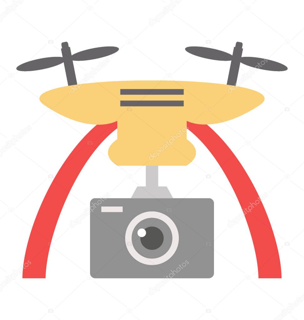Flat icon design of drone camera