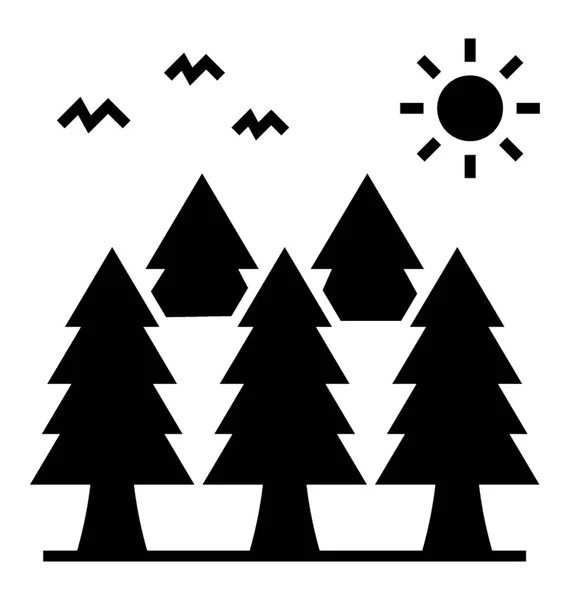 Forêt Glyphe Icône Design — Image vectorielle