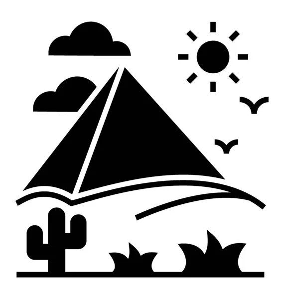 Landform Desert Glyph Icon — Stock Vector