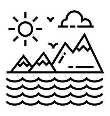 Dağlık bölge, doğal görünümünü hill görme satırı simgesi 