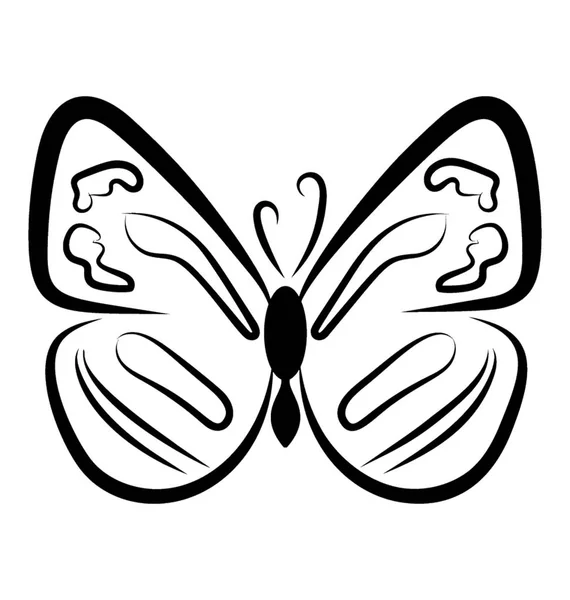 Símbolo Mariposa Icono Mariposa Dama Pintada — Vector de stock