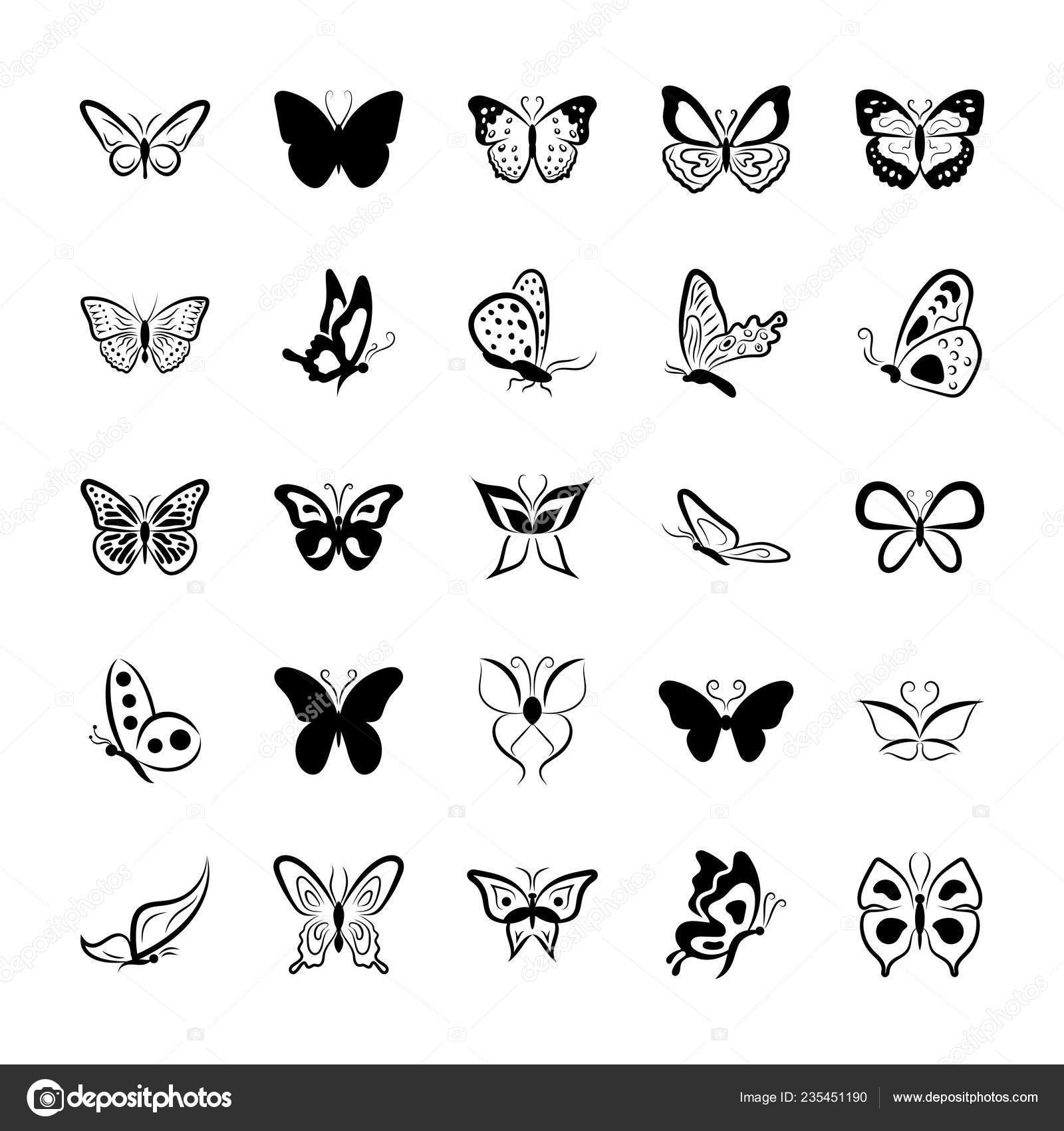 Butterfly Icons Set Stock Vector (Royalty Free) 265983401