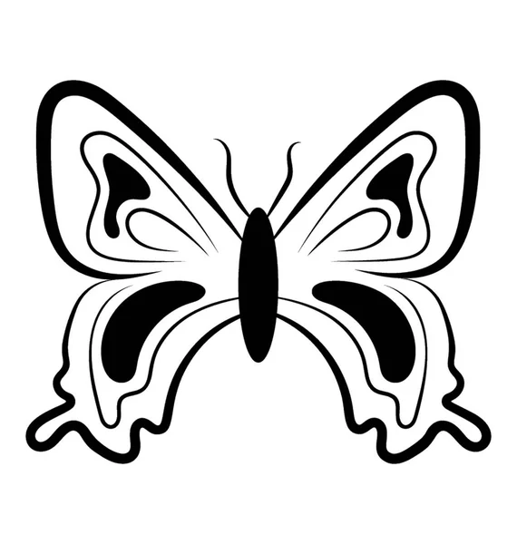 Schmetterling Symbol Gemalte Dame Schmetterling Symbol — Stockvektor