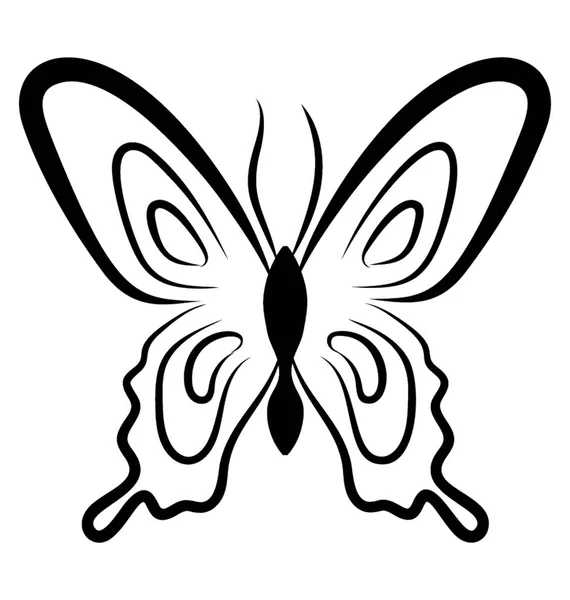 Símbolo Mariposa Icono Dibujo Mariposa — Vector de stock