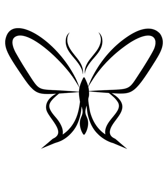 Símbolo Mariposa Icono Dibujo Mariposa — Vector de stock