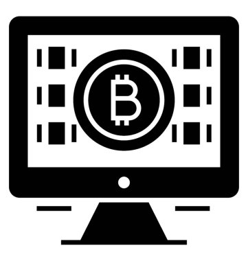 Cryptocurrency katı vektör simgesi