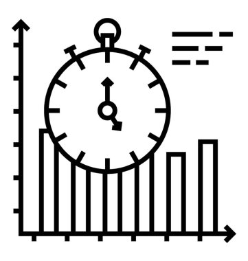 Zaman verimlilik, satırı vektör simgesi.