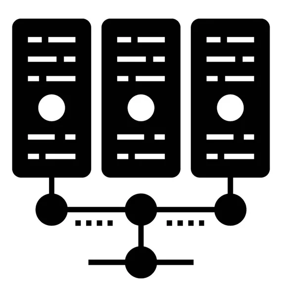 Servidor Datos Icono Vector Glifo — Archivo Imágenes Vectoriales