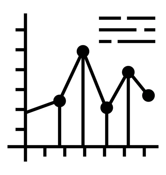 Icône Solide Perte Économique Représentation Graphique — Image vectorielle