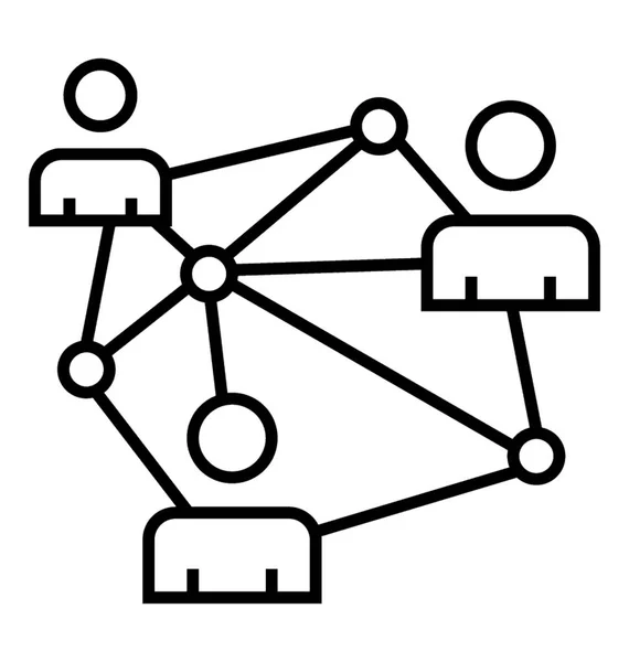 Icona Vettoriale Linea Del Social Network — Vettoriale Stock