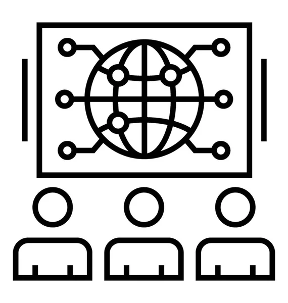 Icône Vectorielle Solide Réunion Mondiale — Image vectorielle