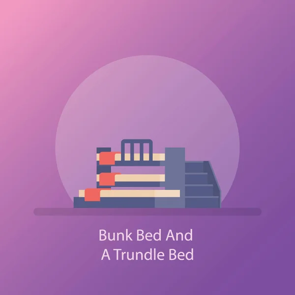 二段ベッド フラットのベクトルのアイコン — ストックベクタ