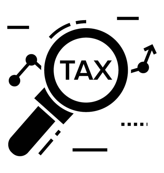 Tax Search Glyph Icon — Stock Vector