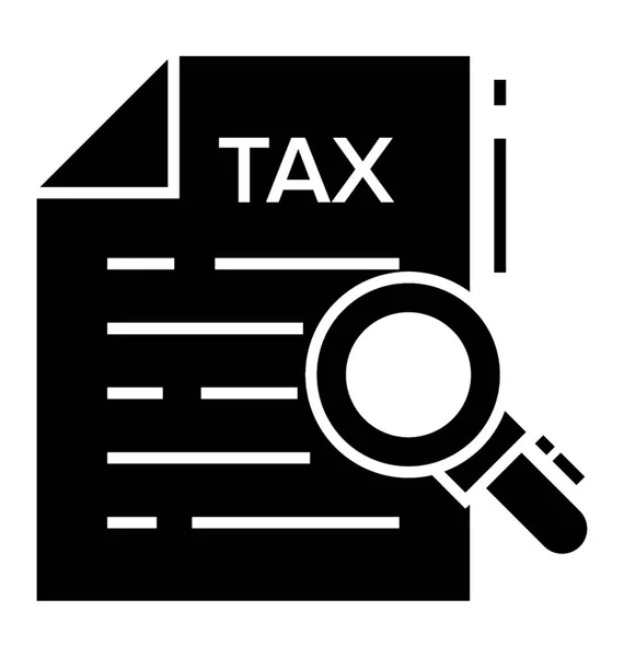 Tax Search Glyph Icon — Stock Vector