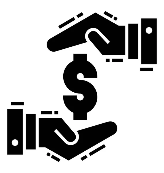 Geld Besparen Bescherming Glyph Pictogram — Stockvector