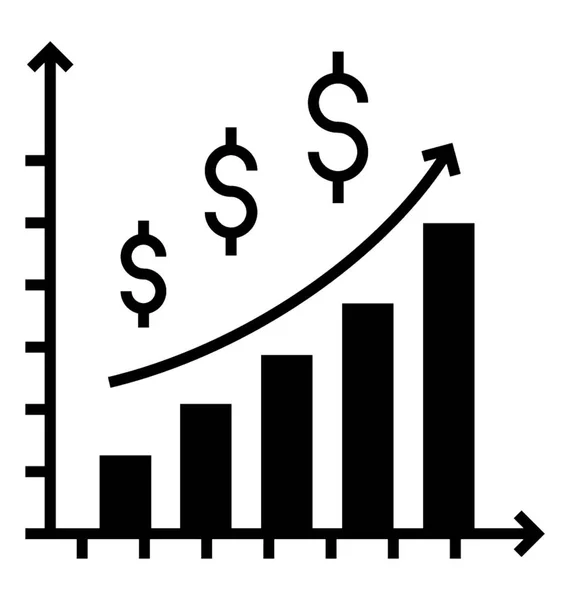 Solida Icona Della Raccolta Denaro Successo Aziendale — Vettoriale Stock