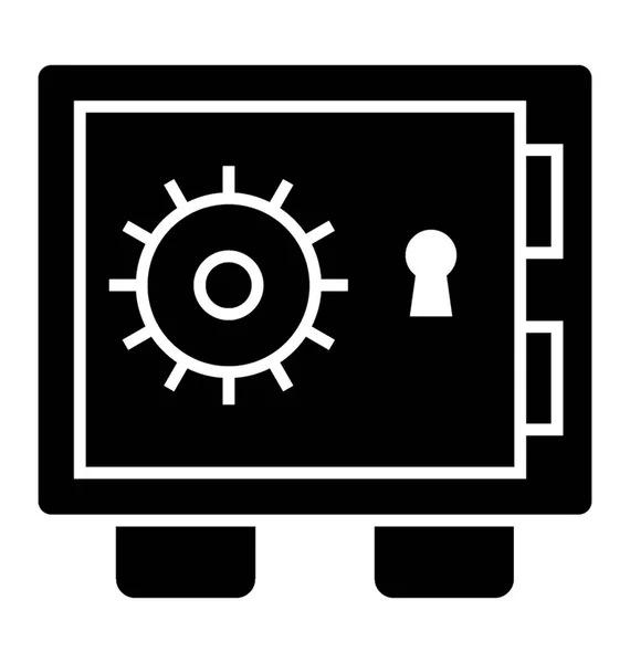 Bank Locker Asset Safety Glyph Icon — Stock Vector