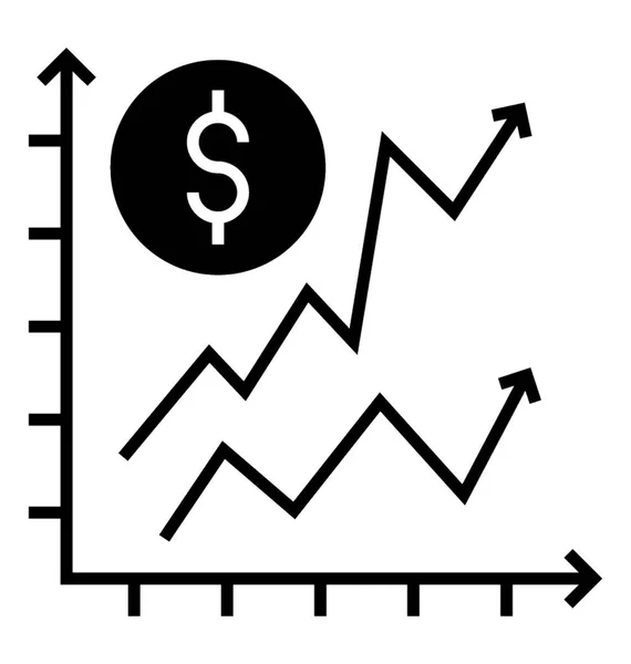 Análisis Negocios Estadísticas Financieras Diseño Iconos Glifo — Vector de stock