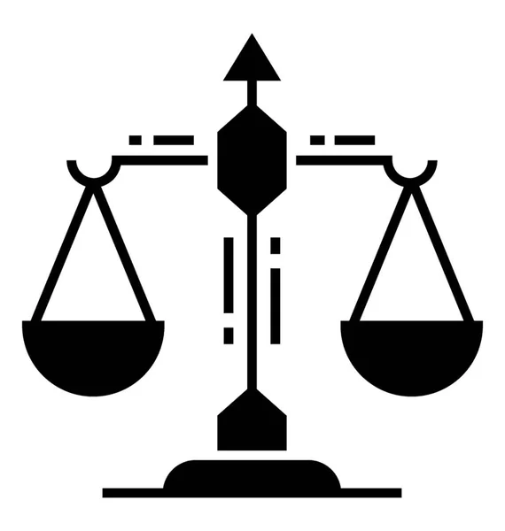 Balanced Scale Scale Justice Solid Vector — Stock Vector