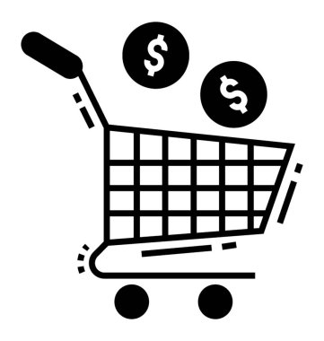 E-ticaret glif vektör simgesi 