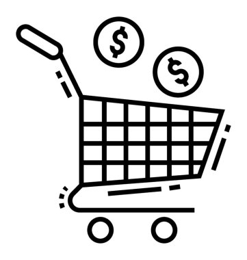 E-ticaret satırı vektör simgesi 