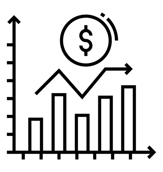 Icono Línea Gráfico Financiero — Vector de stock